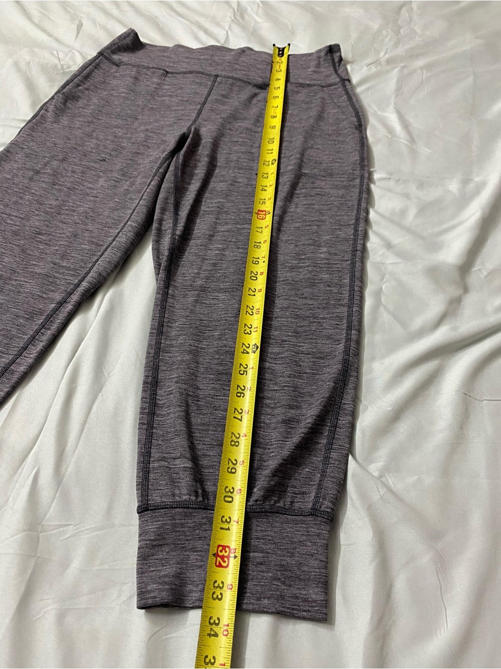 Lululemon Align High-Rise Cropped Jogger Heathered Space Gray  POCKETS- Size 12 - Picture 7 of 9